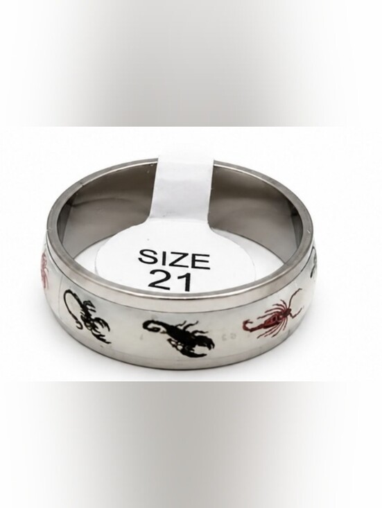 Unbranded Other - Men's Stainless Steel Scorpion Band Ring Size 10.25 China 21 Silver White Alloy